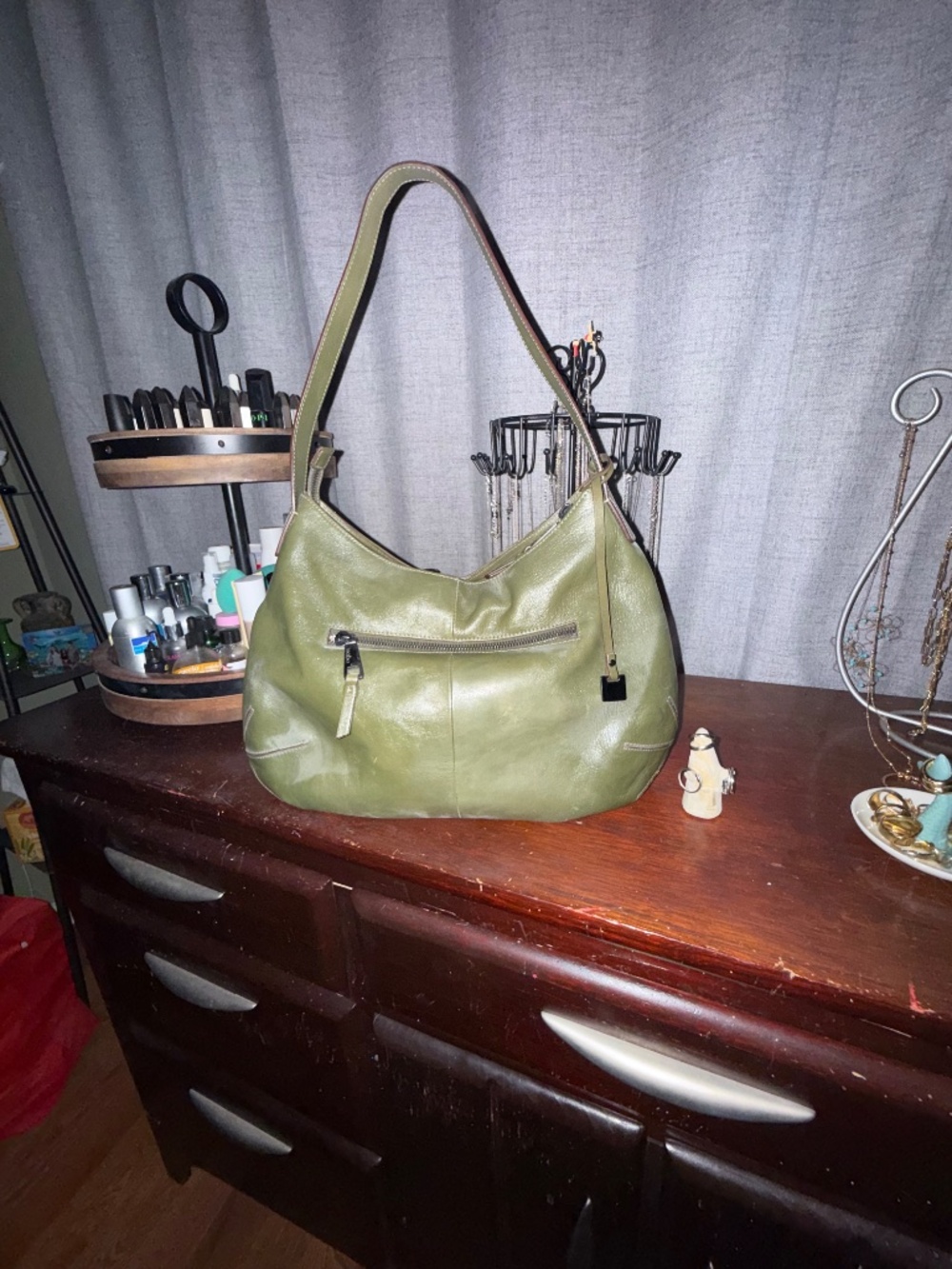 HOBO International Olive Green Leather Hobo Shoulder Bag - Picture 4 of 5